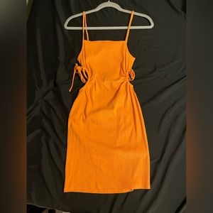 Orange ribbed Zara dress